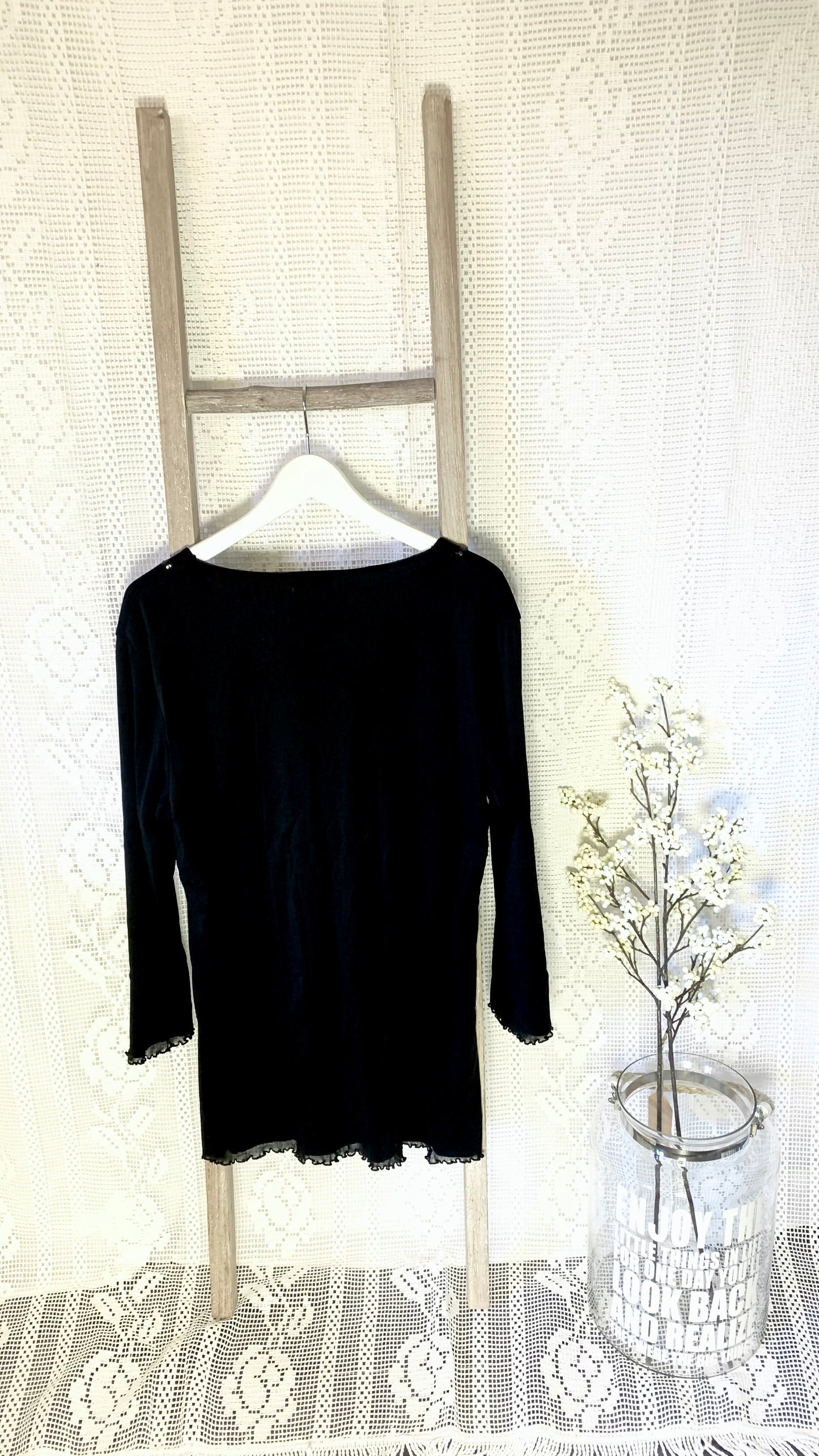 Fair lady top. Svart, str 42/44.