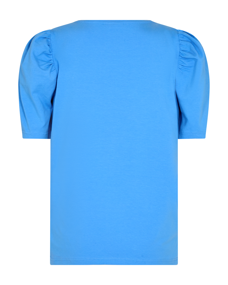 T-shirt med puffermer i mykt bomull fra freequent. Fargen Marina.