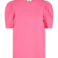 T-shirt med puffermer i mykt bomull fra freequent. Fargen Carmine rose.
